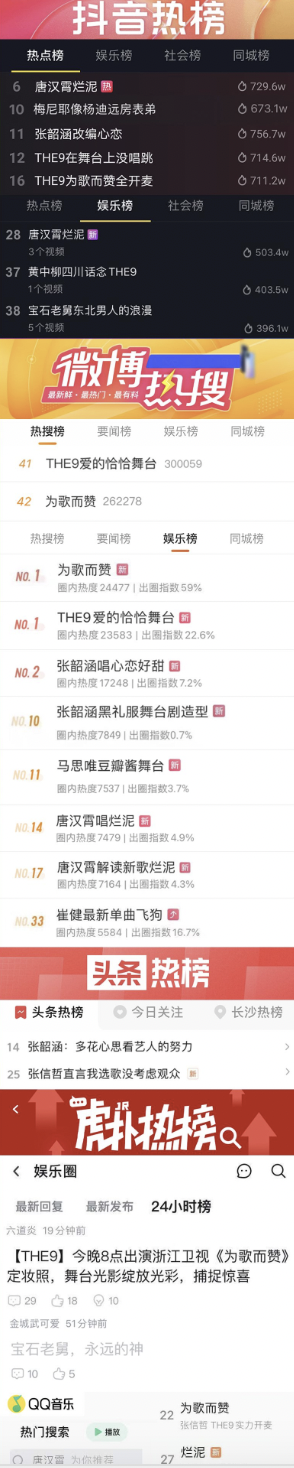 《为歌而赞》3月13日首播 首期节目抖音观看突破5100万