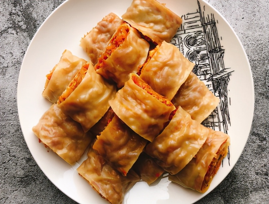 图片[1]-胡萝卜菜卷子的做法步骤图 比饺子简单好吃-起舞食谱网