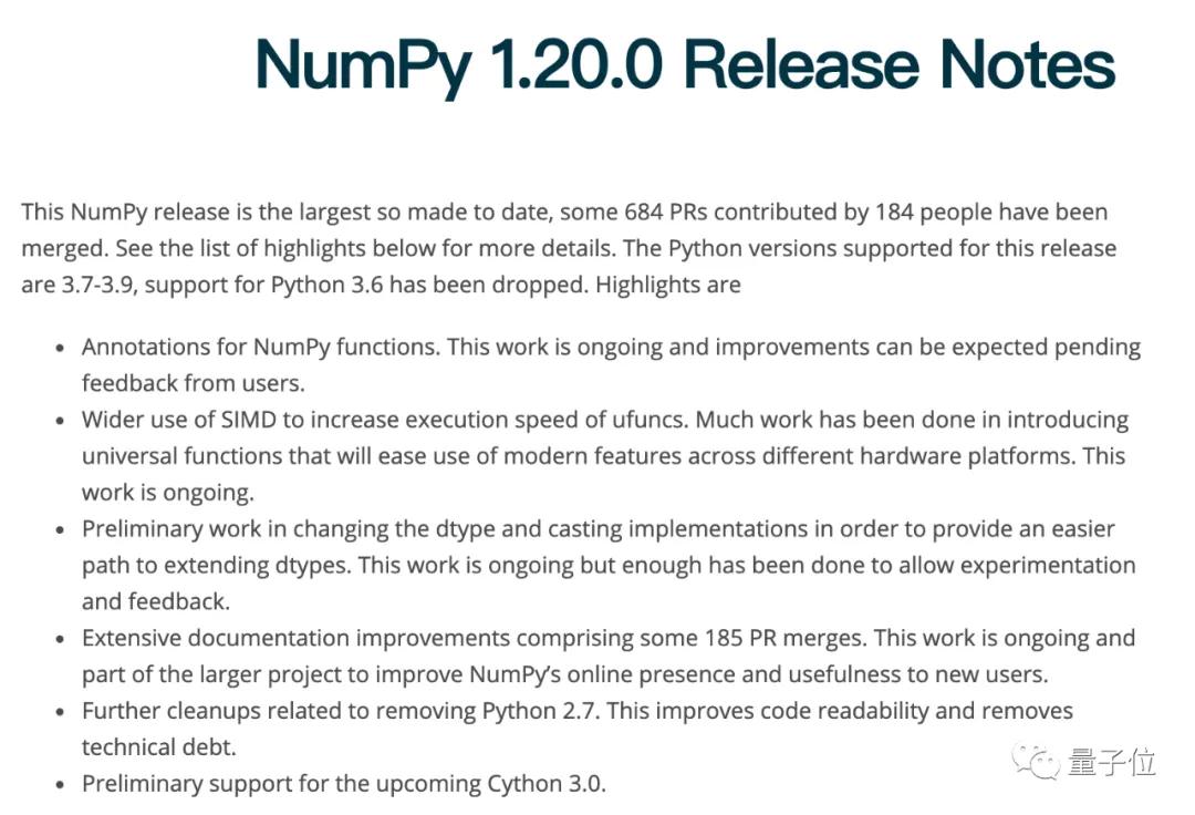 NumPy迎来重大版本更新，新增函数注释、滑动窗口视图功能