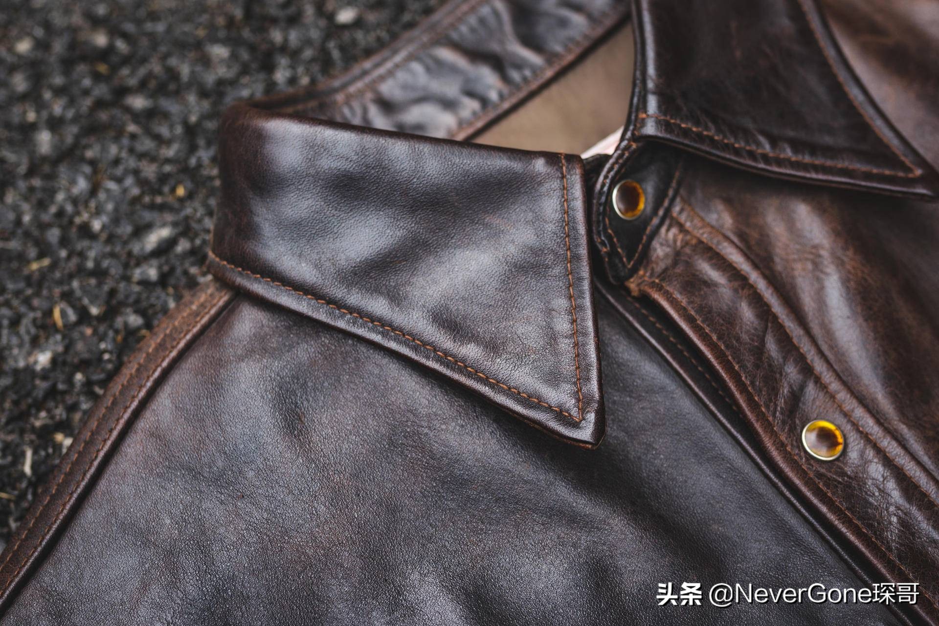 一件咔的一批的衬衣——加州小熊拼色皮衬衣