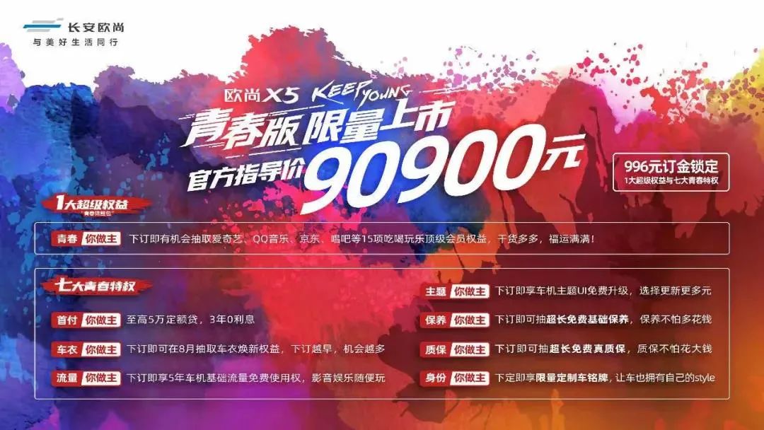 5大个性主题还能车上K歌!欧尚X5青春版上市,售9.09万元