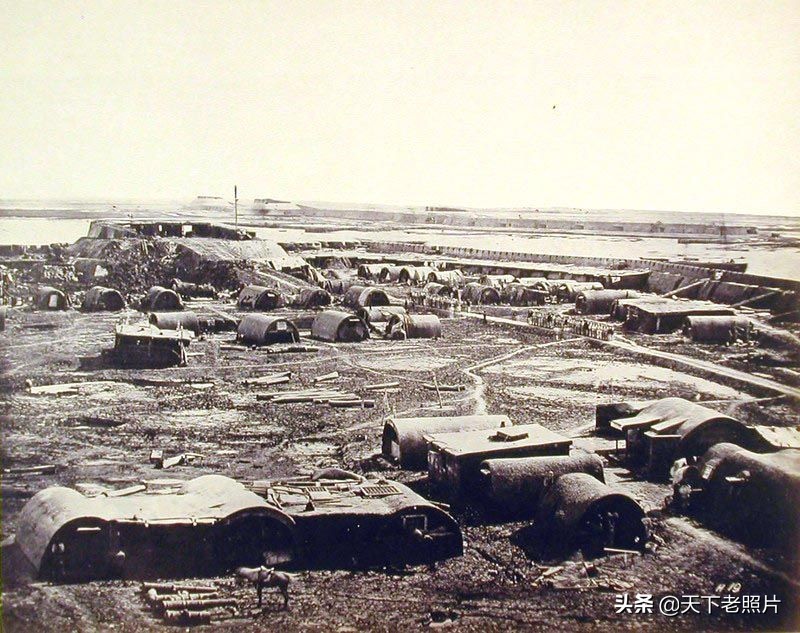 1860年天津大沽口炮台老照片 英法联军攻破后的残酷场面
