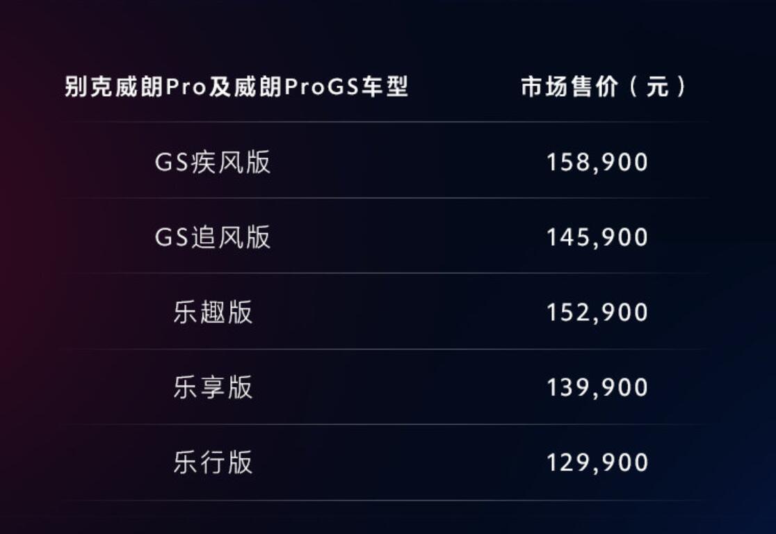 全系四缸更加运动化，别克威朗Pro家族上市售12.99-15.89万元