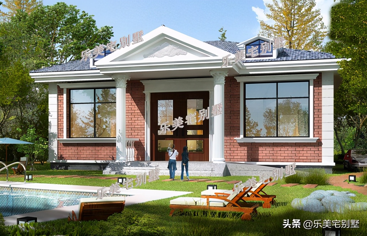 10款一层平房自建别墅设计图,小房子也可以有大排面