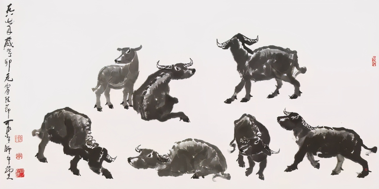 李可染与黄胄画牛：两种风格，一样的牛