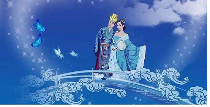 乞巧：七夕今宵看碧霄，牵手织女渡河桥