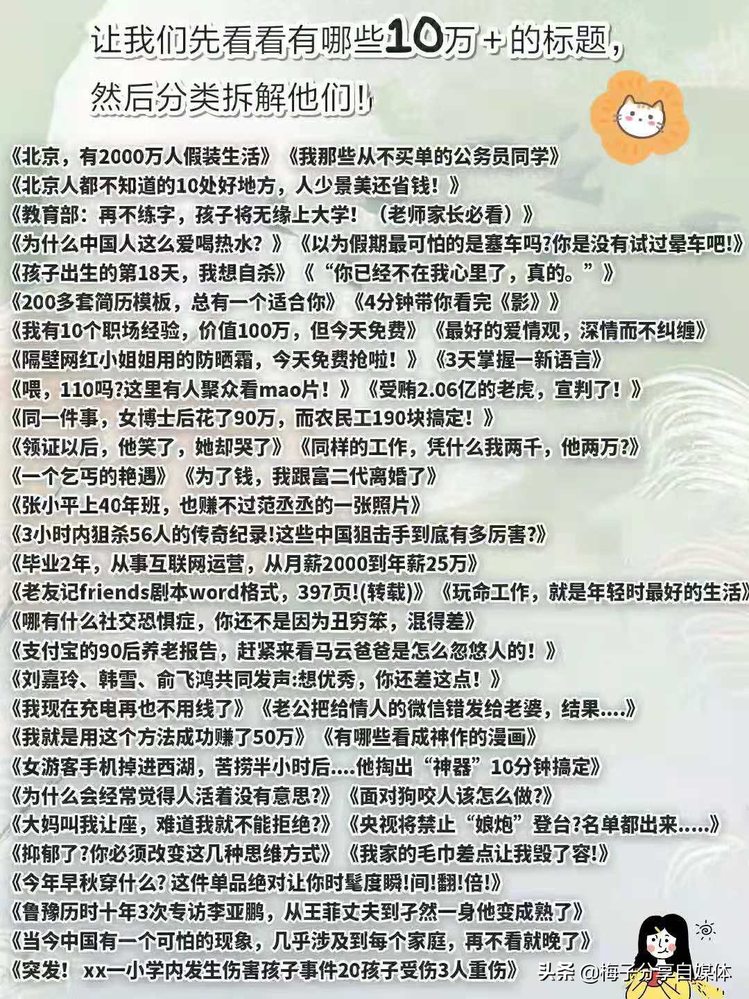 自媒体运营｜10W+高人气文案的标题拆解分析，你也能模仿