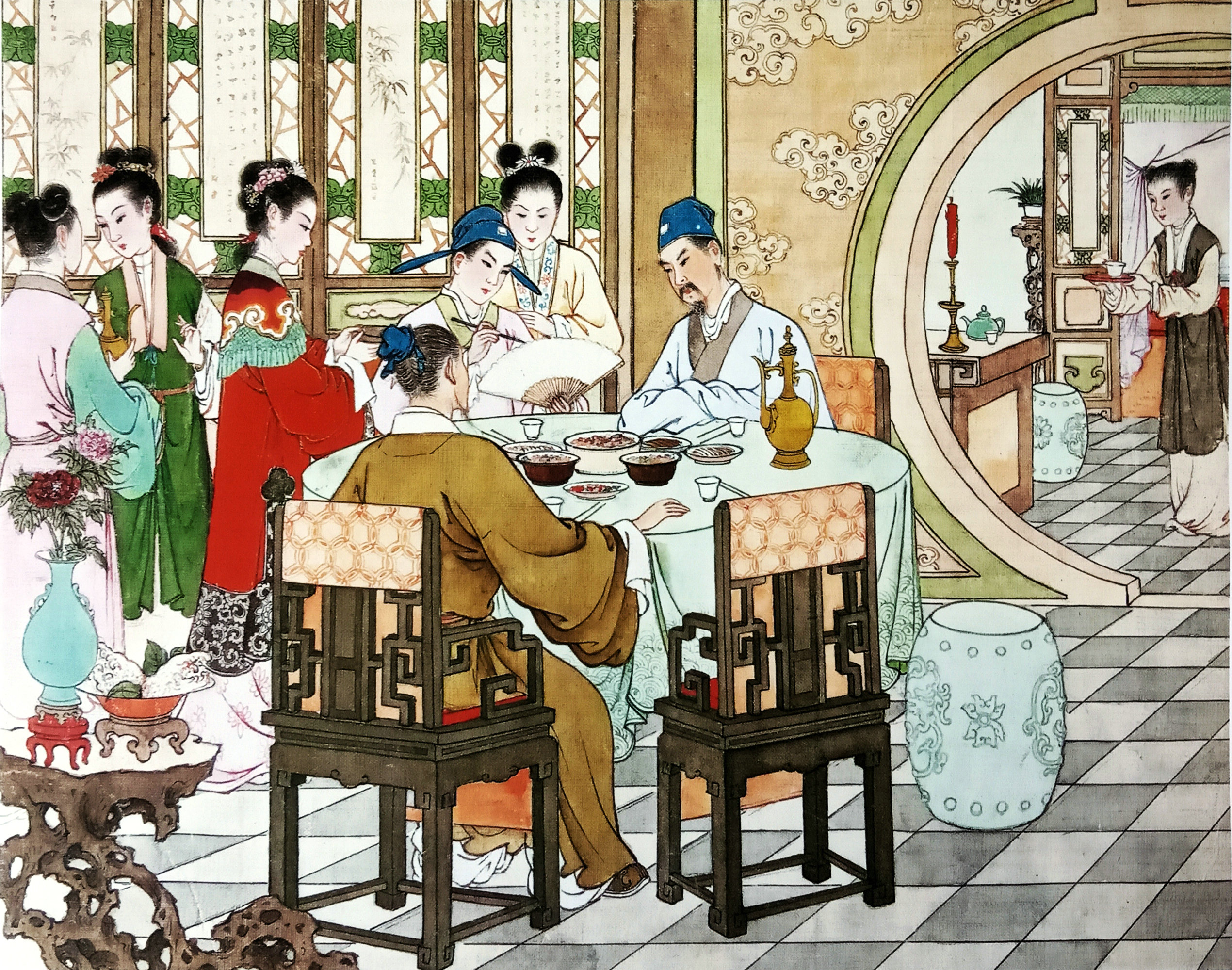 中国现代连环画家任率英的桃花扇图画