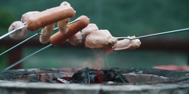 蔡少芬一家五口踏青烧烤，夫妻恩爱互喂，半岁