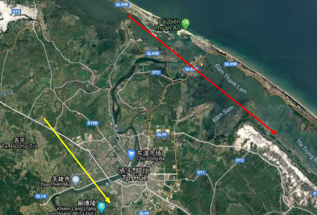 越南顺化京城与中国北京城类似：方向并不是坐