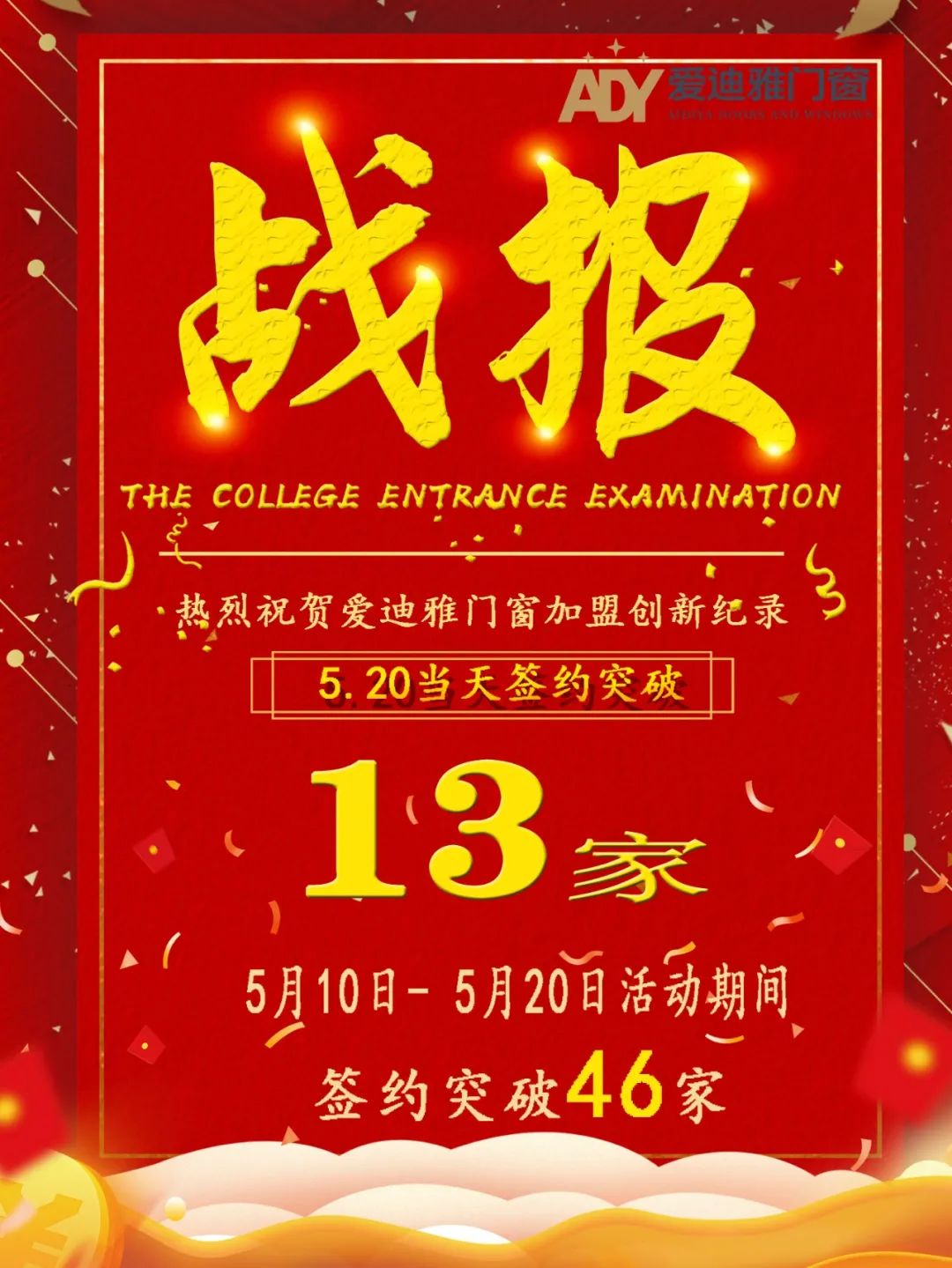 耕耘不辍、喜报连连！爱迪雅门窗10天招商46家