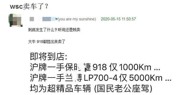 泡妞缺钱了？王思聪低价卖千万级超跑，绯闻女友晒泳装照很吸睛