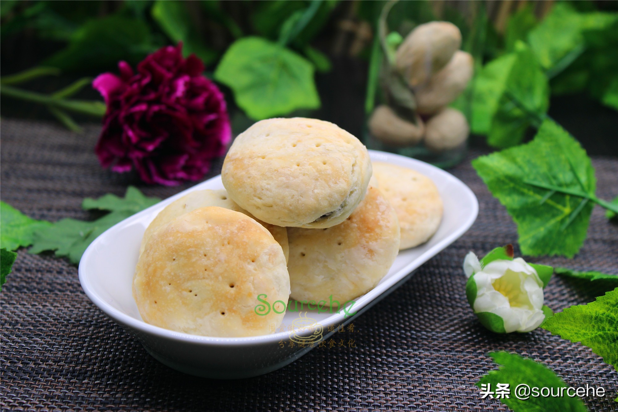 過年了，餅乾別買，教你做紅豆酥餅，酥脆可口，好看又健康