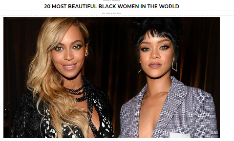 外媒评世界上最漂亮的20个黑人女性 碧昂丝领衔