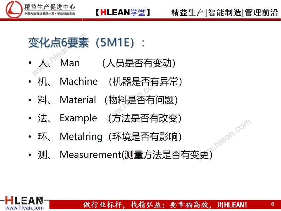 「精益学堂」变化点管理培训——阻断不良发生之活动