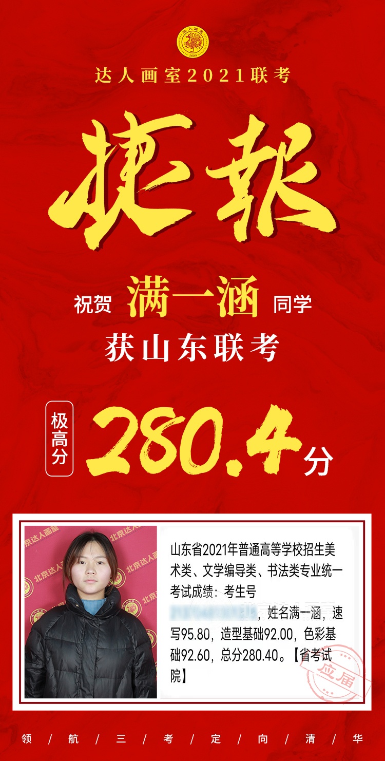 2021年山东省美术联考成绩出来了，谁会是下一个联考状元？