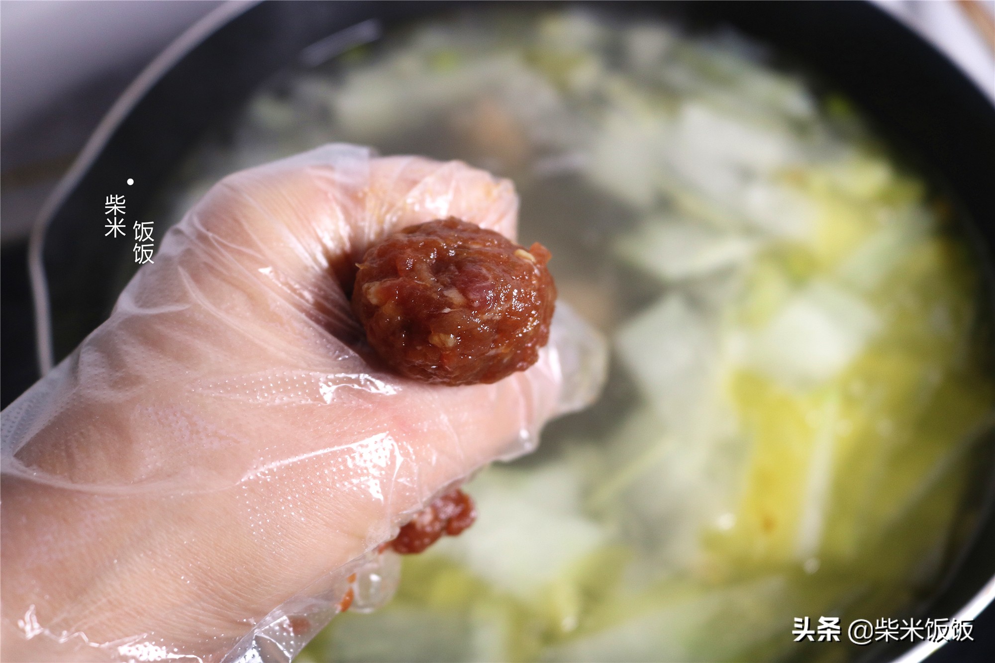 白菜和冬瓜一鍋煮，搭配自製肉丸太好吃，每人一碗，連湯也不剩