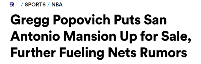 310萬美元！波波維奇出售豪宅引熱議，真要執教杜蘭特歐文了？