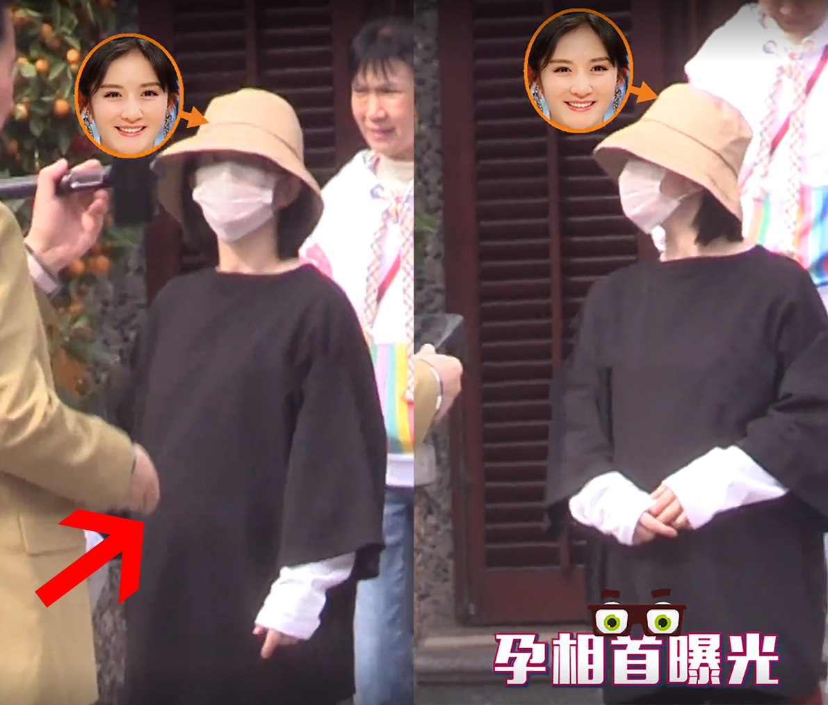 谢娜二胎孕肚曝光，与父母牵手同行外出用餐，肚大如箩快要生了