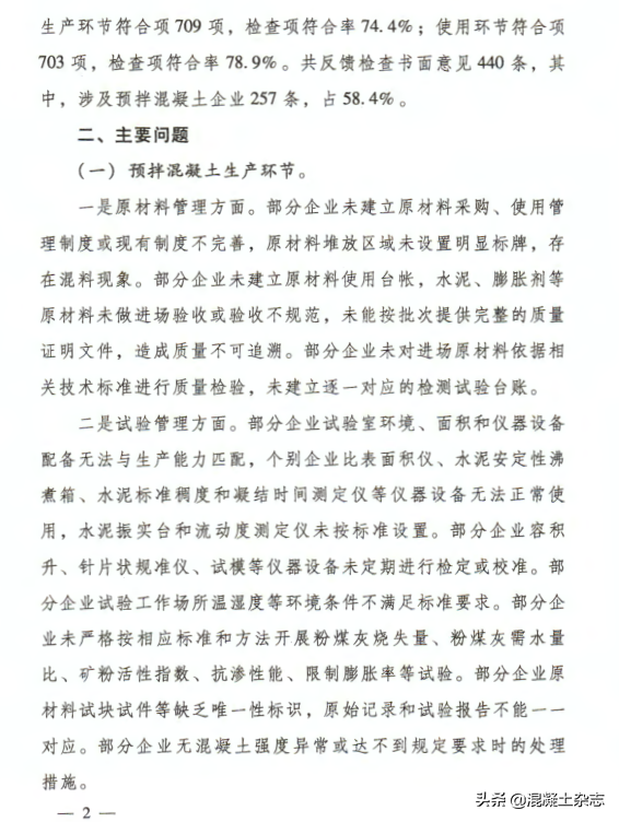 住建部yabo在线官网(中国)官方网站2020年预拌混凝土质量专项抽查情况的通报