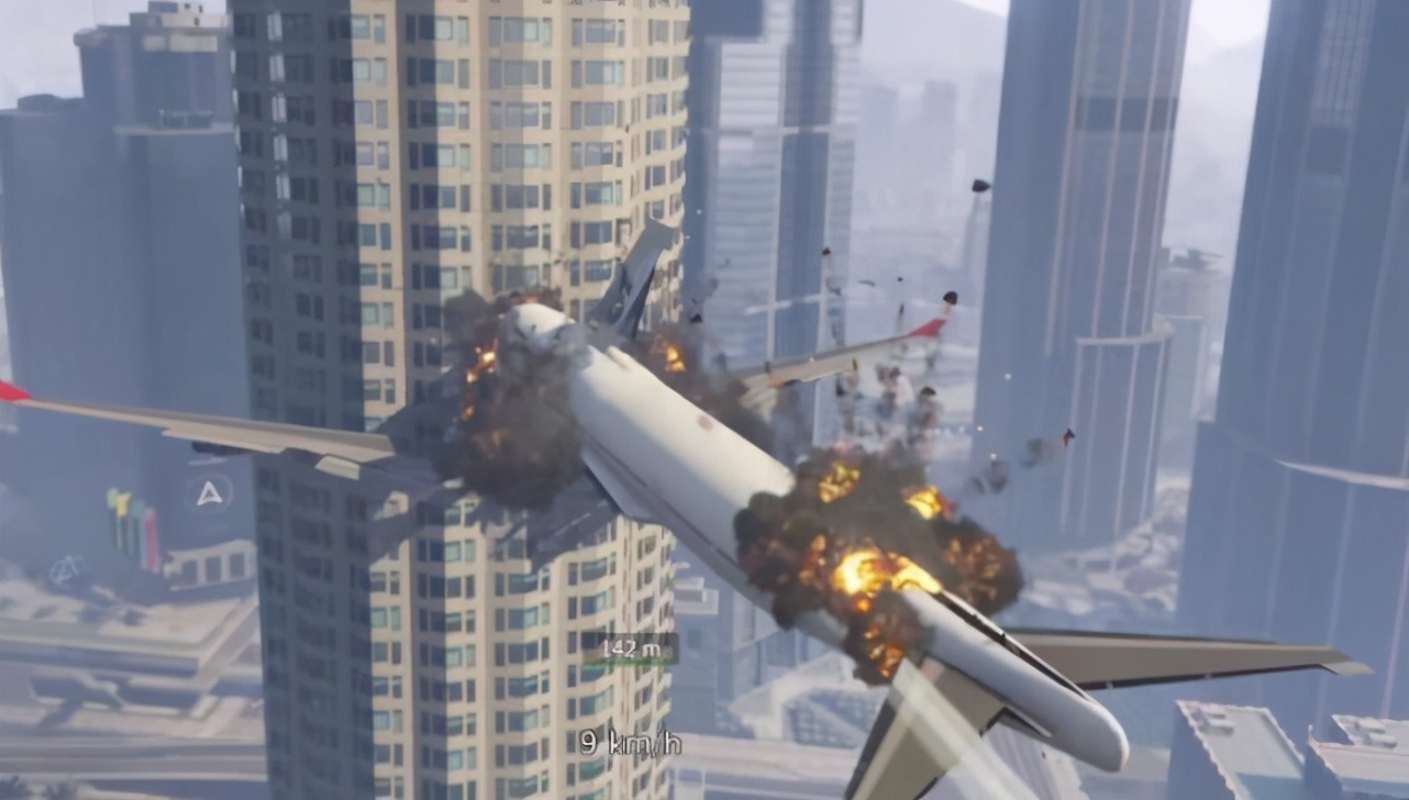 《GTA5》人人都尝试过的玩法，用最大的飞机撞最高的楼试试