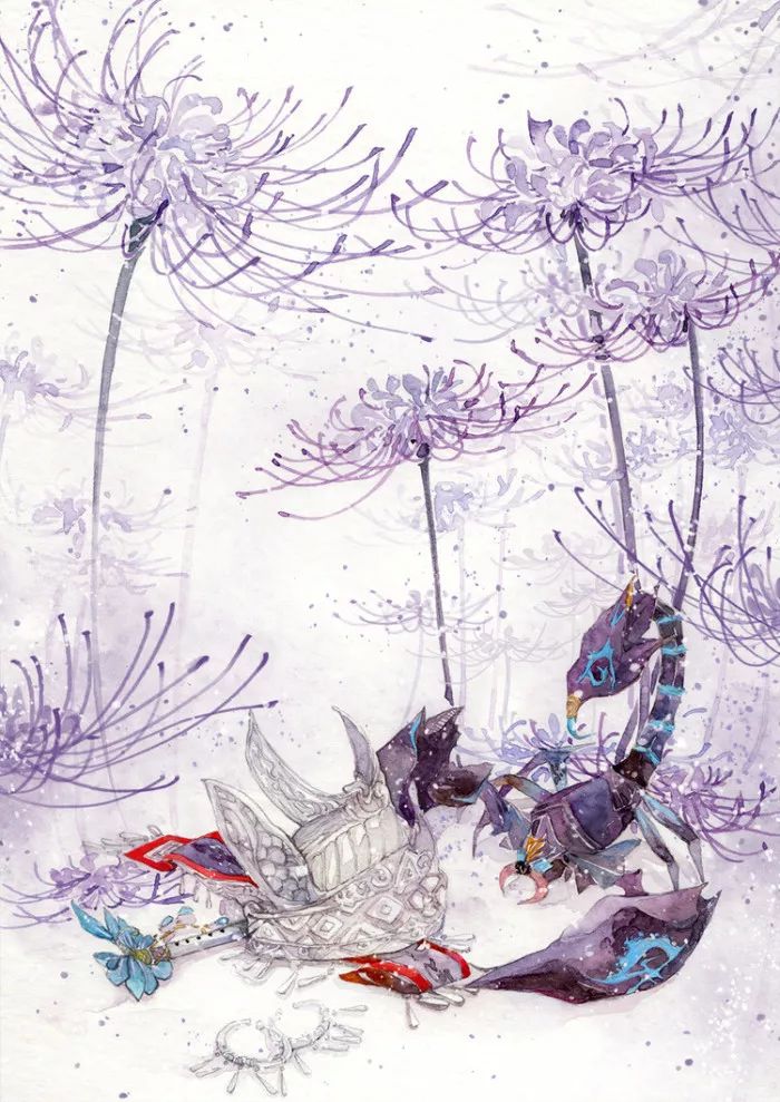 古风美物插画 | 裁为合欢扇，团团似明月