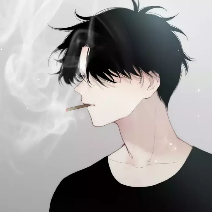 真心觉得男生抽烟的动作，很性感很帅气｜抽烟动漫个性手绘男头