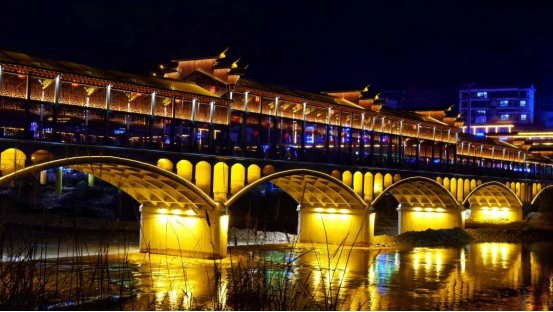 甘肃省武都区：武都夜色——桥的浪漫