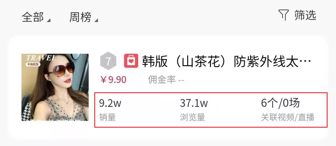 3.22-3.28抖音商品榜：20%高佣神仙商品8秒视频狂卖4.7w单