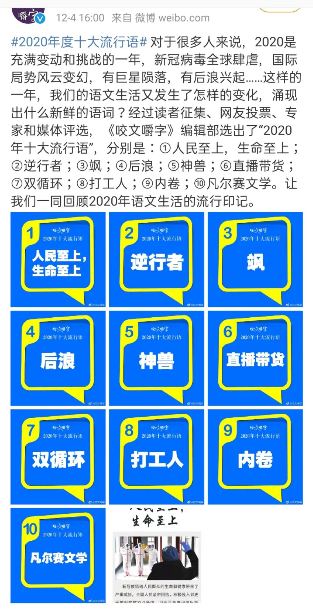 2020 10大网络流行语排行榜与词义,豪横这梗怎么没有?
