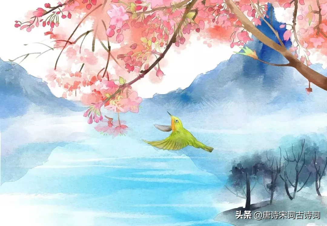 关于桃花的古诗名句:竹外桃花三两枝，春江水暖鸭先知图片