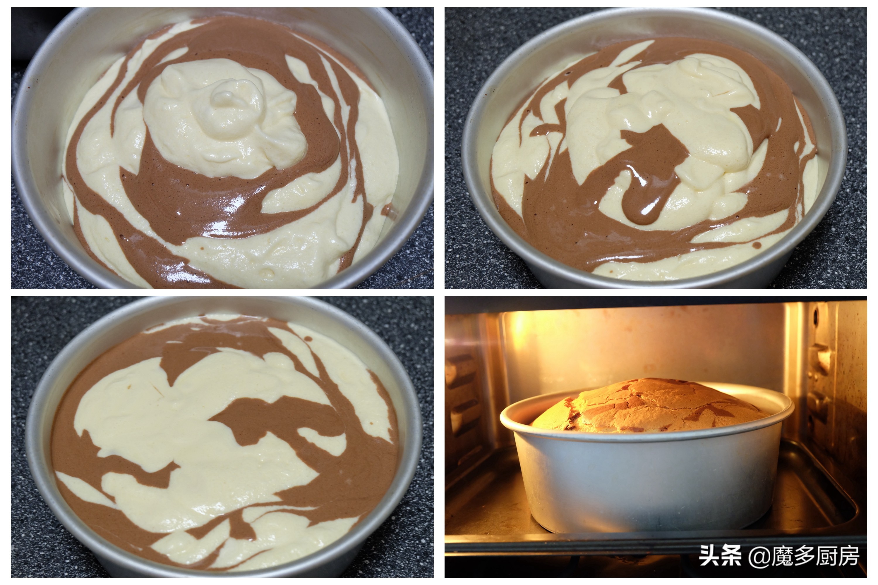 這個蛋糕做法好，無油低糖配方簡單實用，兩種顏色好看又好吃