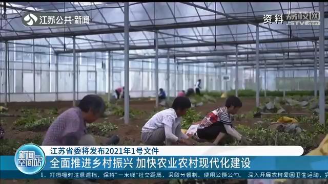 江苏省委将发布2021年1号文件 全面推进乡村振兴 加快农业农村现代化建设