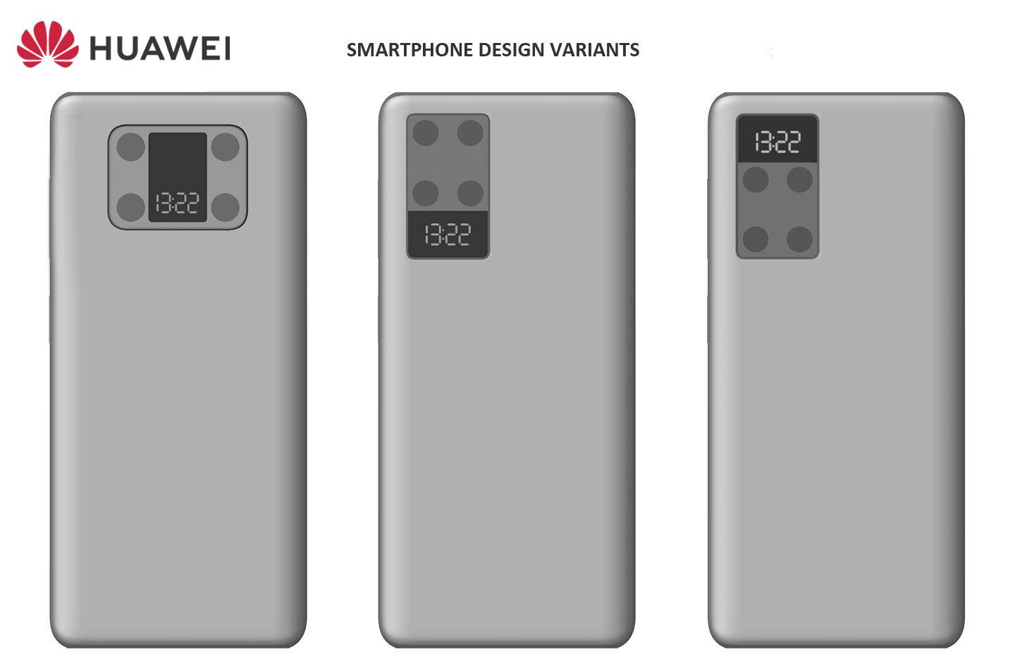 华为新手机外观设计专利曝出：监控摄像头旁含有显示器，或为华为公司P50设计方案