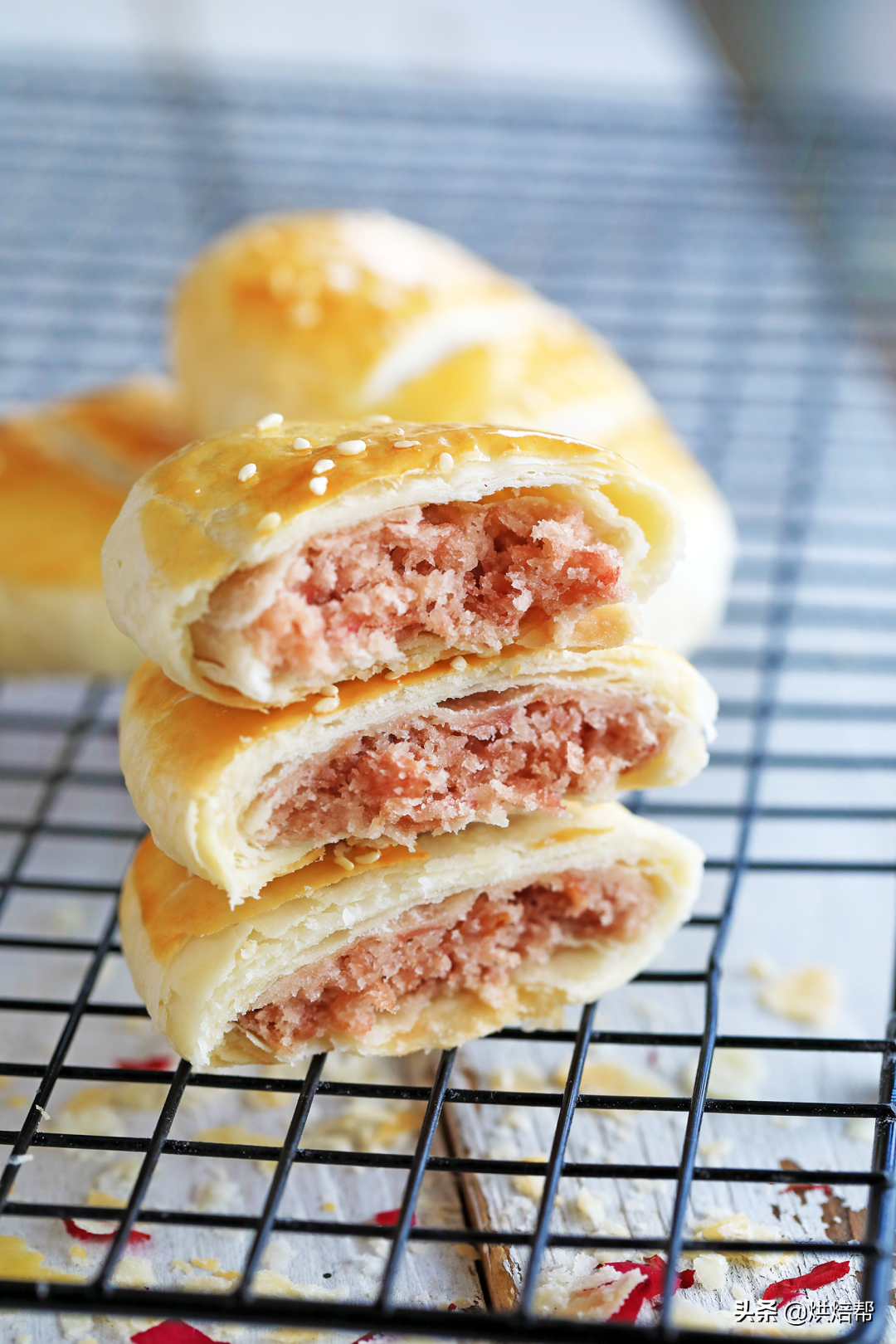 3两面粉做了9个老婆饼，正宗配方做法不难，皮脆馅香全家都爱