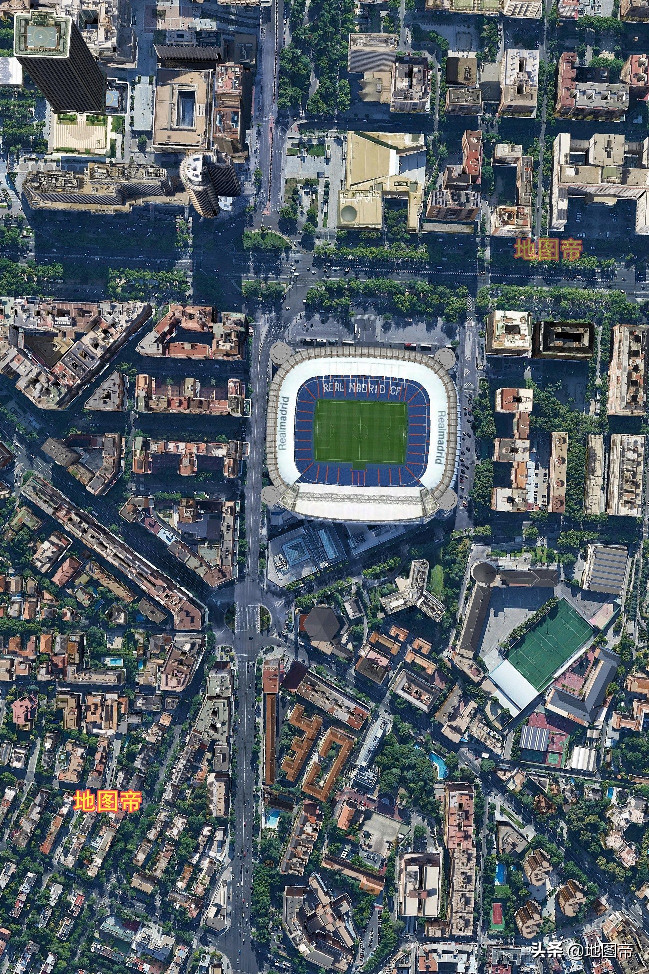 航拍马德里,西班牙首都,也是足球城