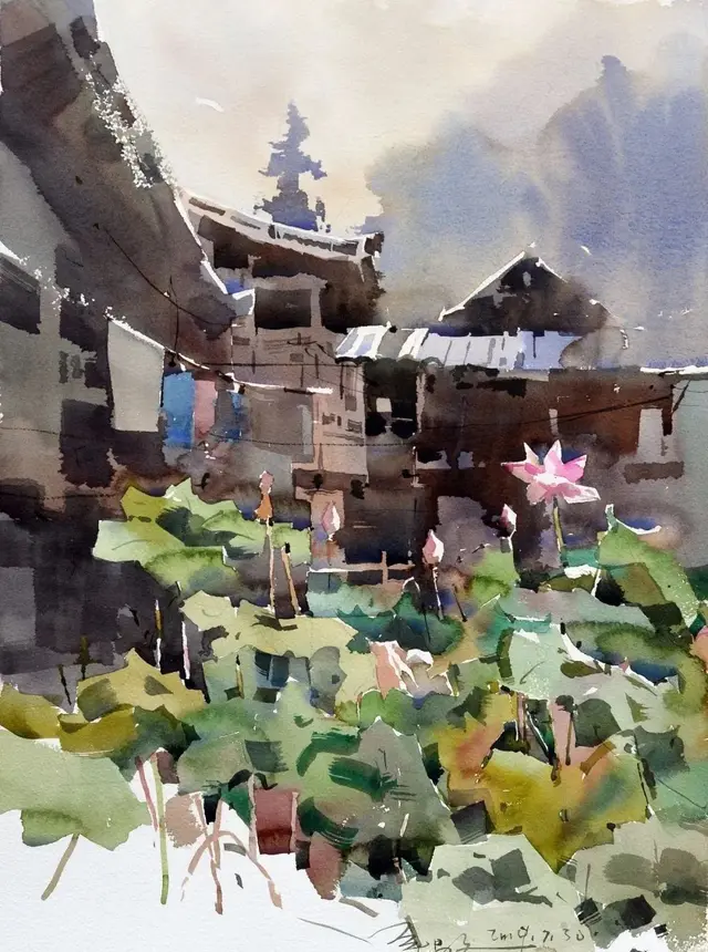一组中国画家的水彩习作，欣赏一下！