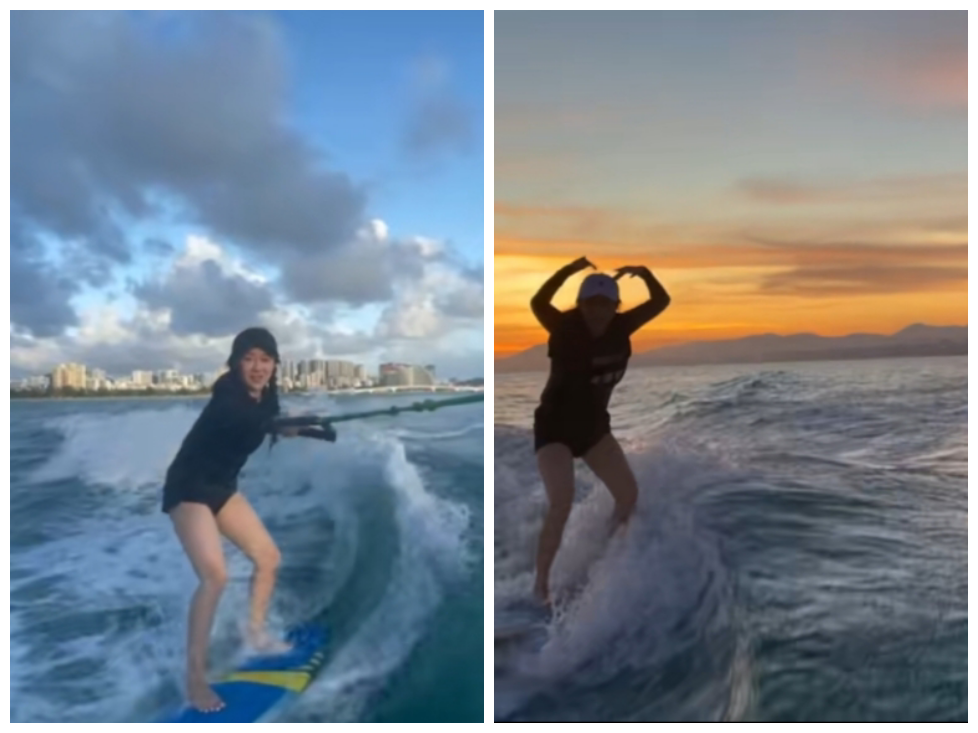 霍思燕儿子嗯哼曝近照，外型帅气站姿笔直，细胳膊瞩目婴儿肥消失