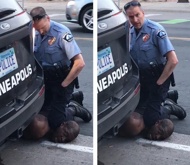 美国警察暴力执法：跪压黑人男子8分钟致死，脚