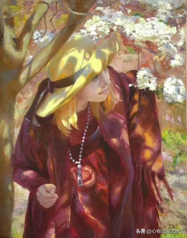 美国女艺术家米歇尔人物绘画作品—如一阵和煦的春风，拂面而来