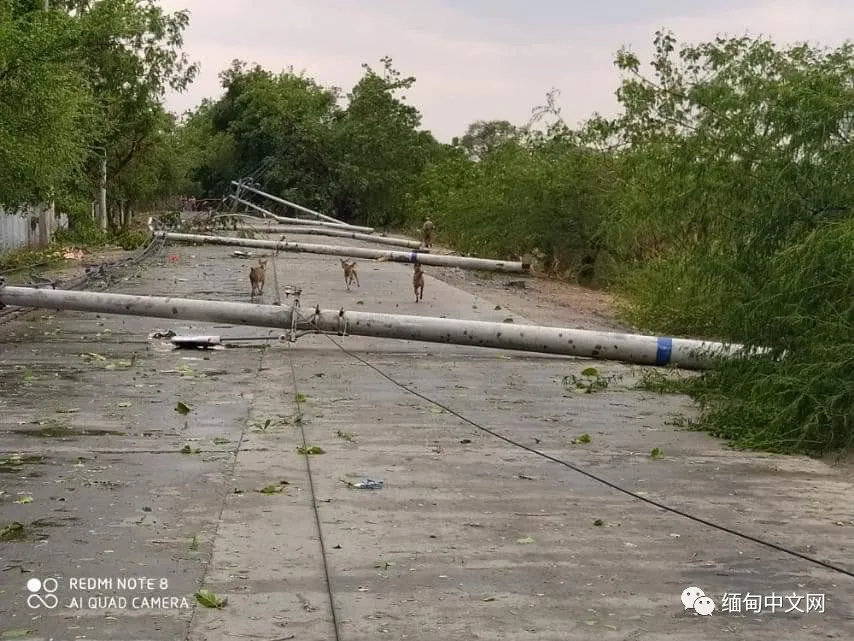 缅甸遭遇强风暴雨冰雹袭击，多个城市一片狼藉