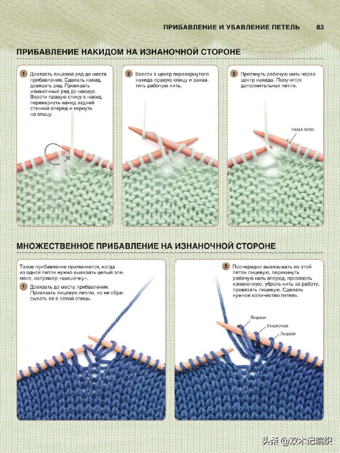 分享几款常用的棒针编织加针方法