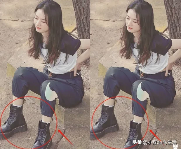赵丽颖《中餐厅》生图再被曝，看到她脚下的鞋子：你还真是不怕热