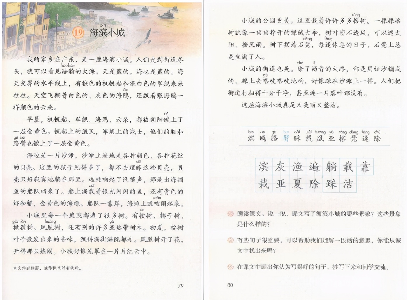 小学语文教资面试《海滨小城》教案+逐字稿