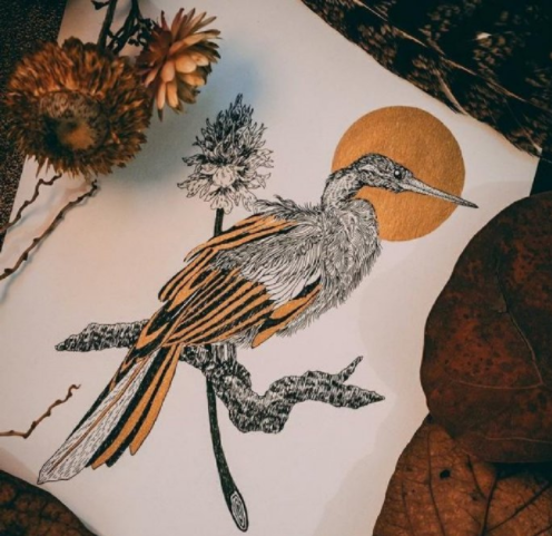 针管笔插画唯美图片 