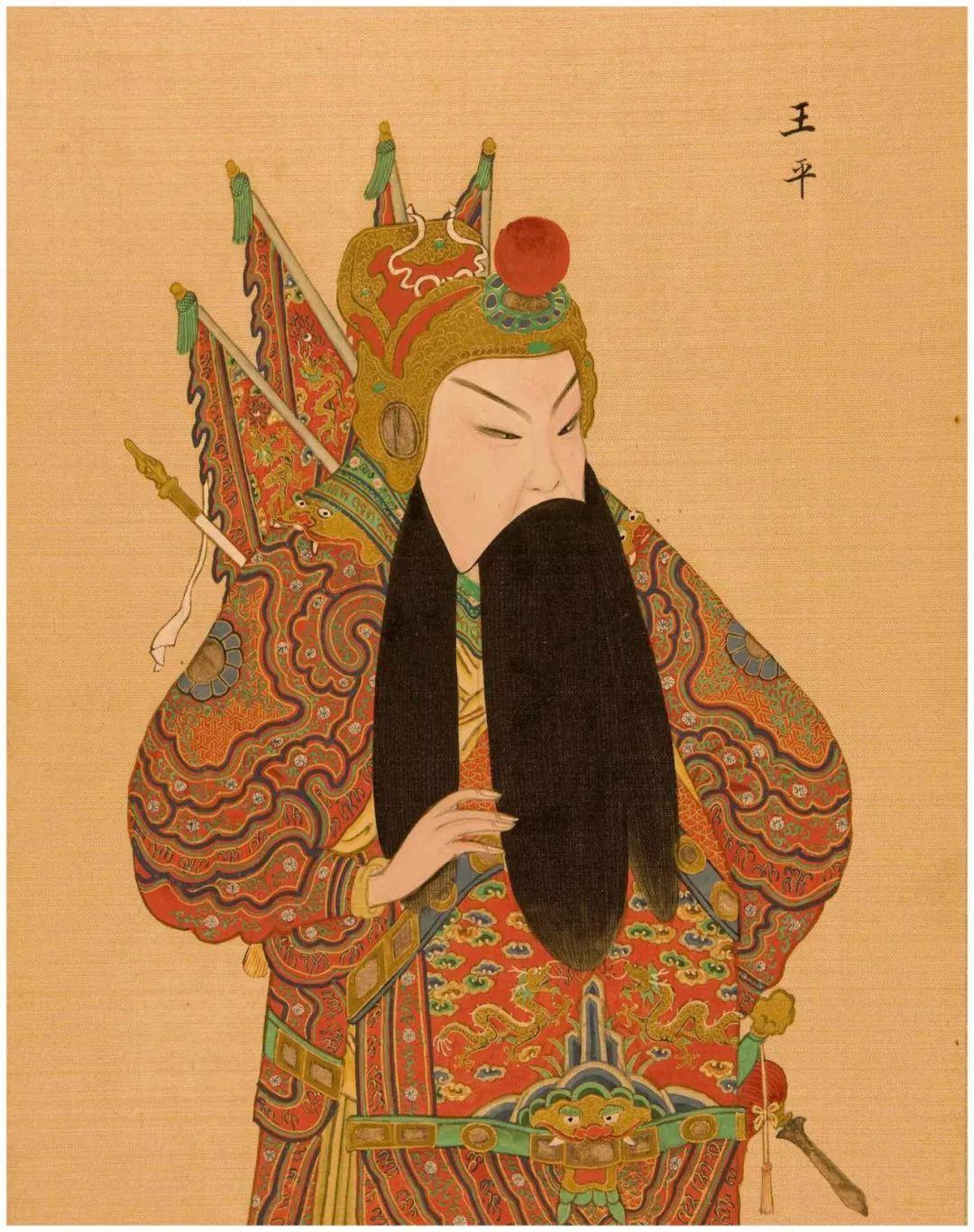 艳丽的清末宫廷绢画升平署戏曲人物册