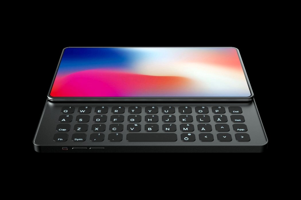 iPhone13Pro渲染图：全尺寸侧滑键盘，碳纤维机身配砍刘海4K屏