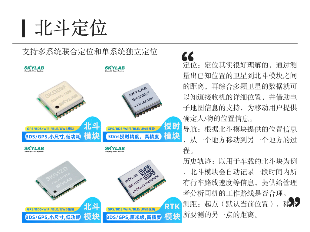 SKYLAB北斗模块选型推荐：D/F系列北斗+GPS模块选型