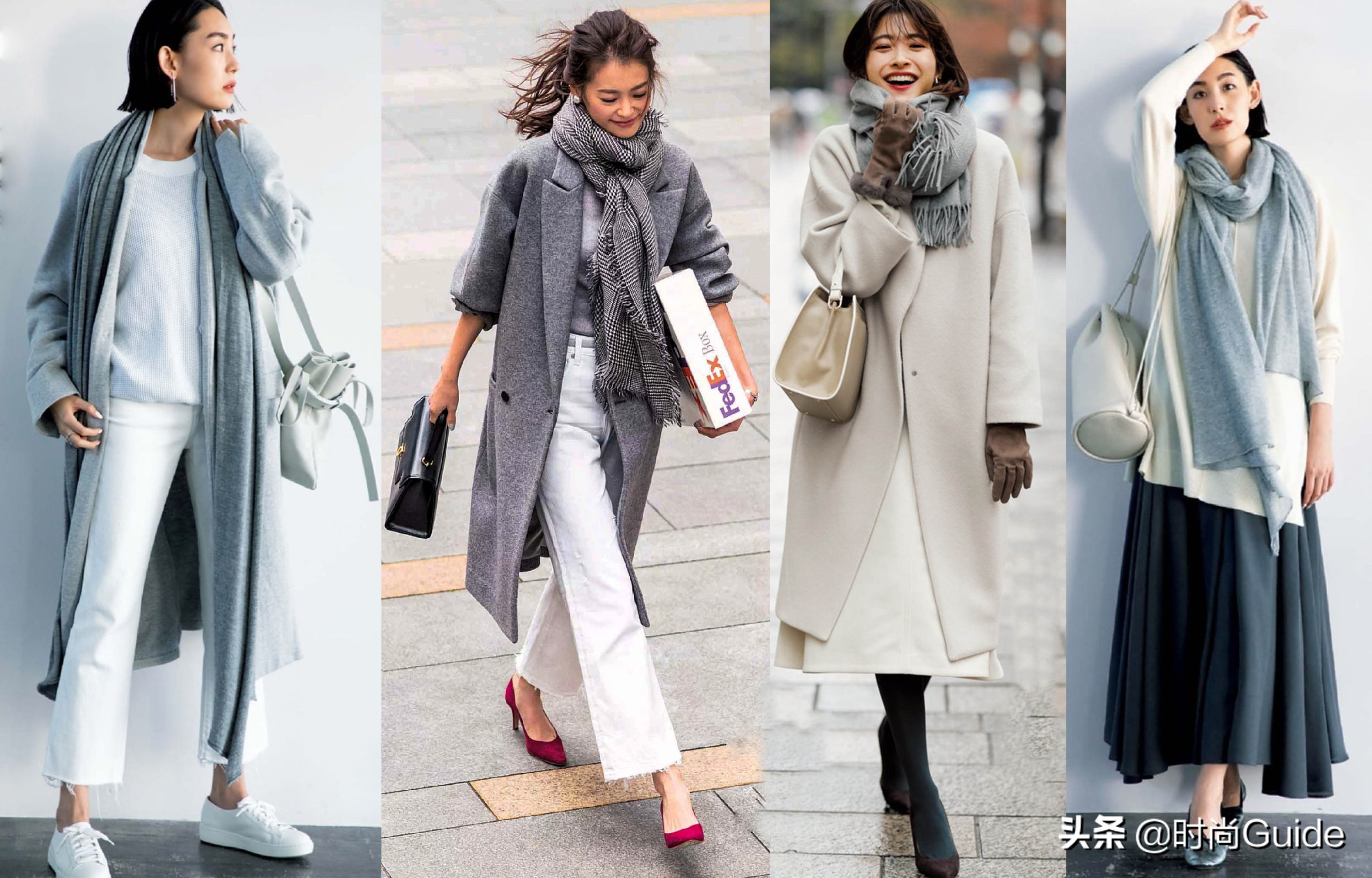 冬天有一种温暖的高级感，叫灰色围巾，简单却搭什么衣服都好看