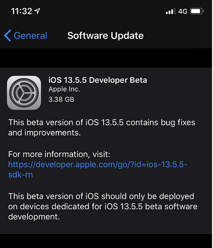 iPhone零晨消息推送iOS13.5.1，升级修复苹果越狱系统漏洞